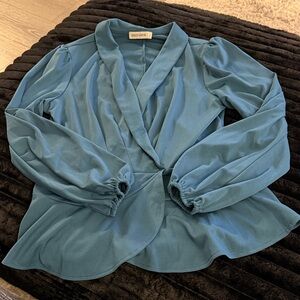 Grace Karin Teal Blue Blouse